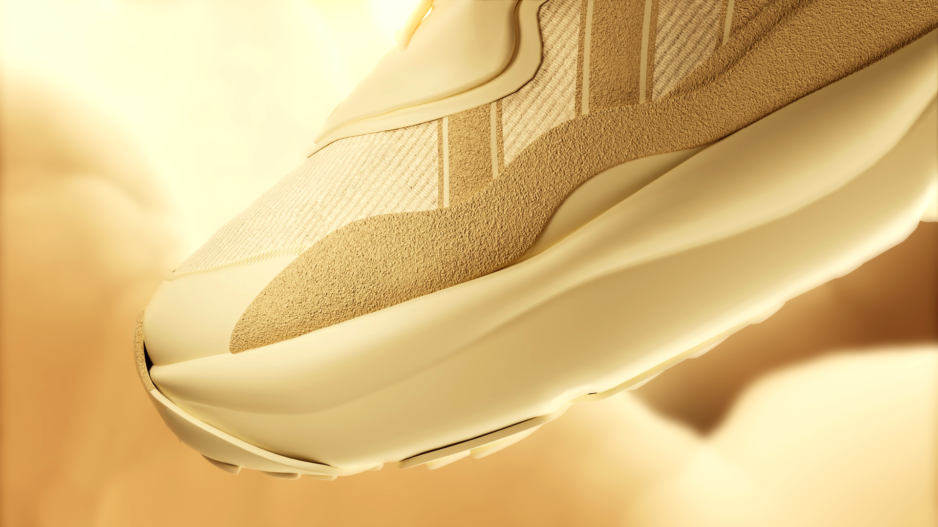 Détail HD du textile et de la semelle de l’Adidas Ozweego